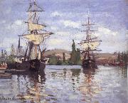 Claude Monet Ships Riding on the Seine at Rouen china oil painting reproduction